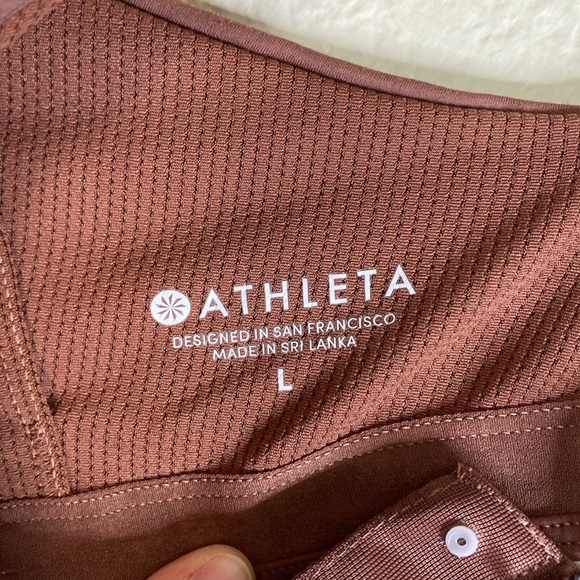 Athleta sports bra mauve Sz large front zip EUC - Picture 5 of 5